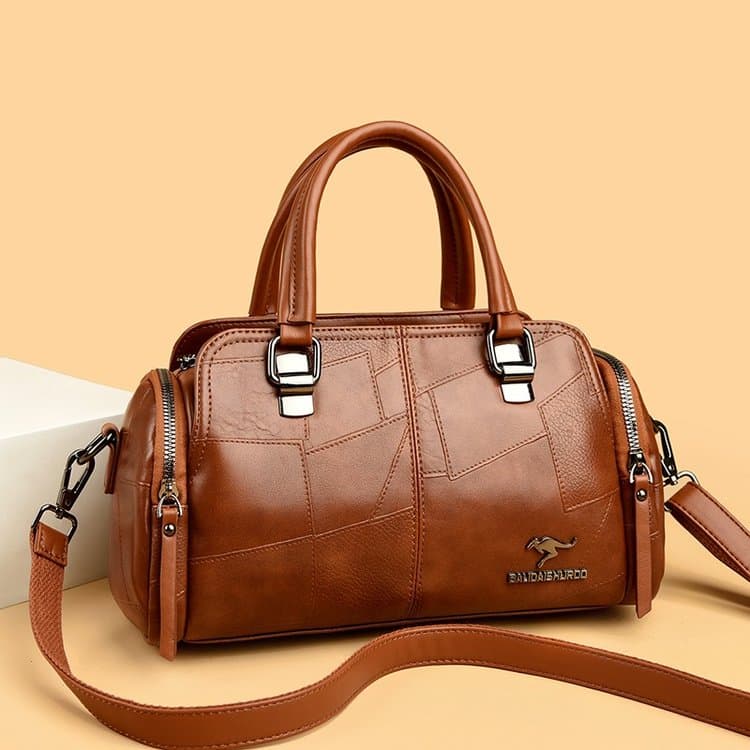 Splicing pattern Boston portable messenger bag жовтий
Splicing pattern Boston portable messenger bag жовтий
