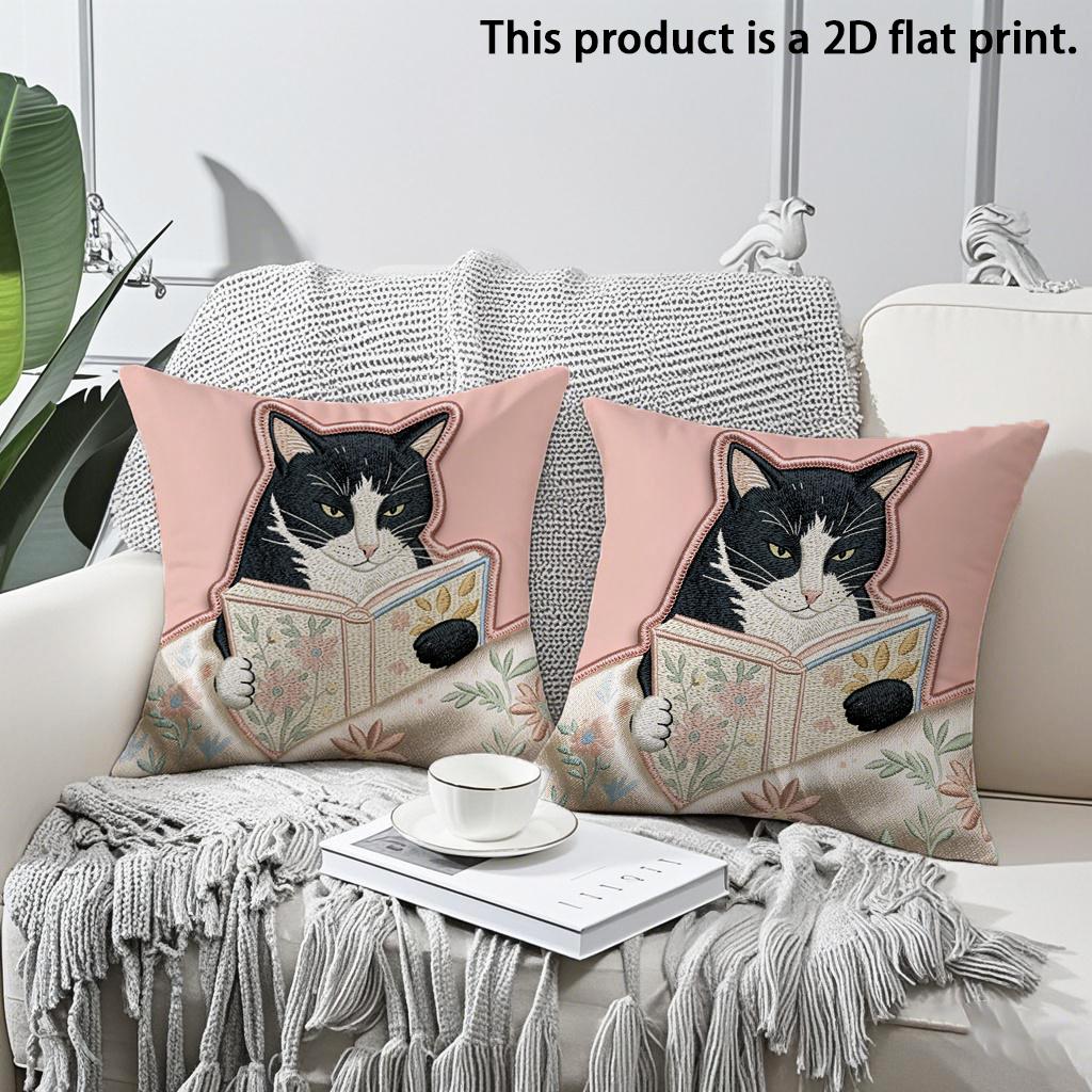 2pcs Vintage Reading Black Cat Throw Pillow Covers Cute Book Lover Cat Cushion Cases for Sofa Bedroom Living Room Decor 45x45cm-2pcs
2pcs Vintage Reading Black Cat Throw Pillow Covers Cute Book Lover Cat Cushion Cases for Sofa Bedroom Living Room Decor 45x45cm-2pcs