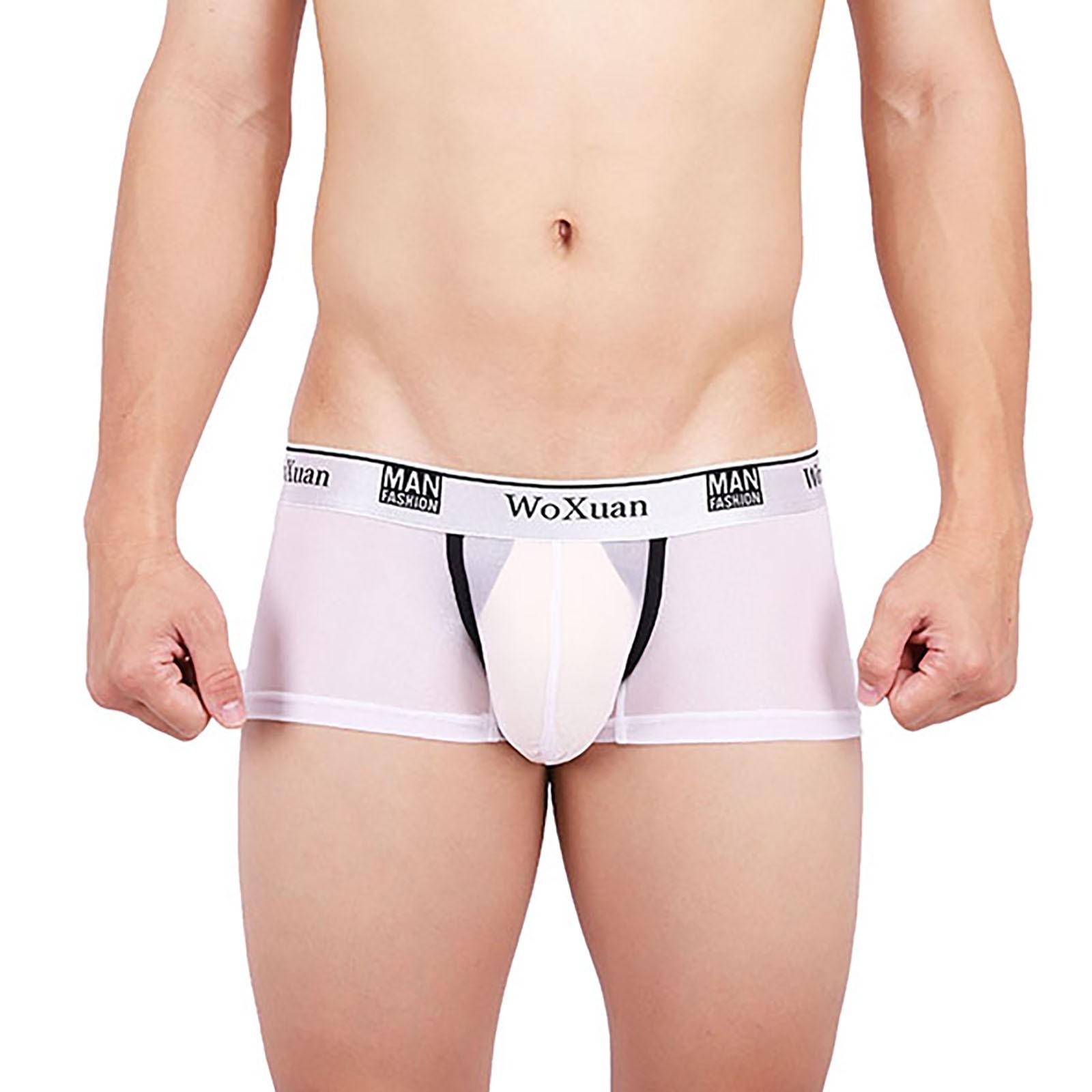 Мужское сексуальное нижнее белье, удобные впитывающие пот ледяные шелковые крутые трусы-боксеры M белый
Мужское сексуальное нижнее белье, удобные впитывающие пот ледяные шелковые крутые трусы-боксеры M белый