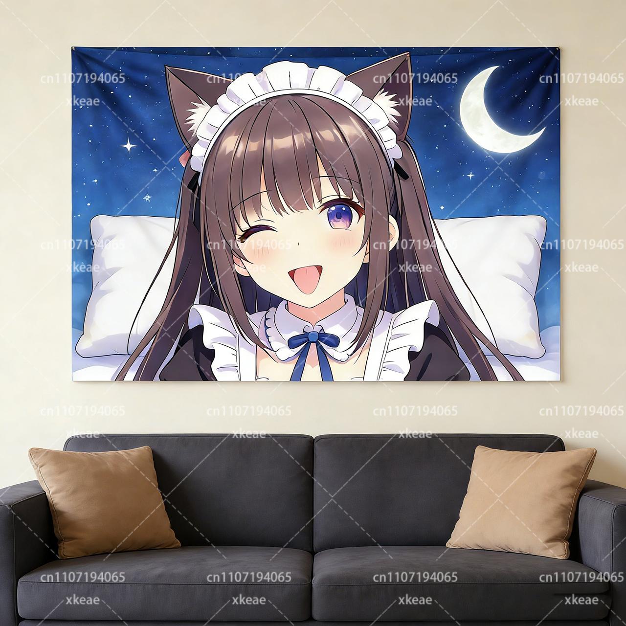 Anime Cat Ear Maid Tapestry Night Sky Moon Star Wall Hanging Bedroom Living Room Decor Flat Print 74x94cm(29x37in)
Anime Cat Ear Maid Tapestry Night Sky Moon Star Wall Hanging Bedroom Living Room Decor Flat Print 74x94cm(29x37in)