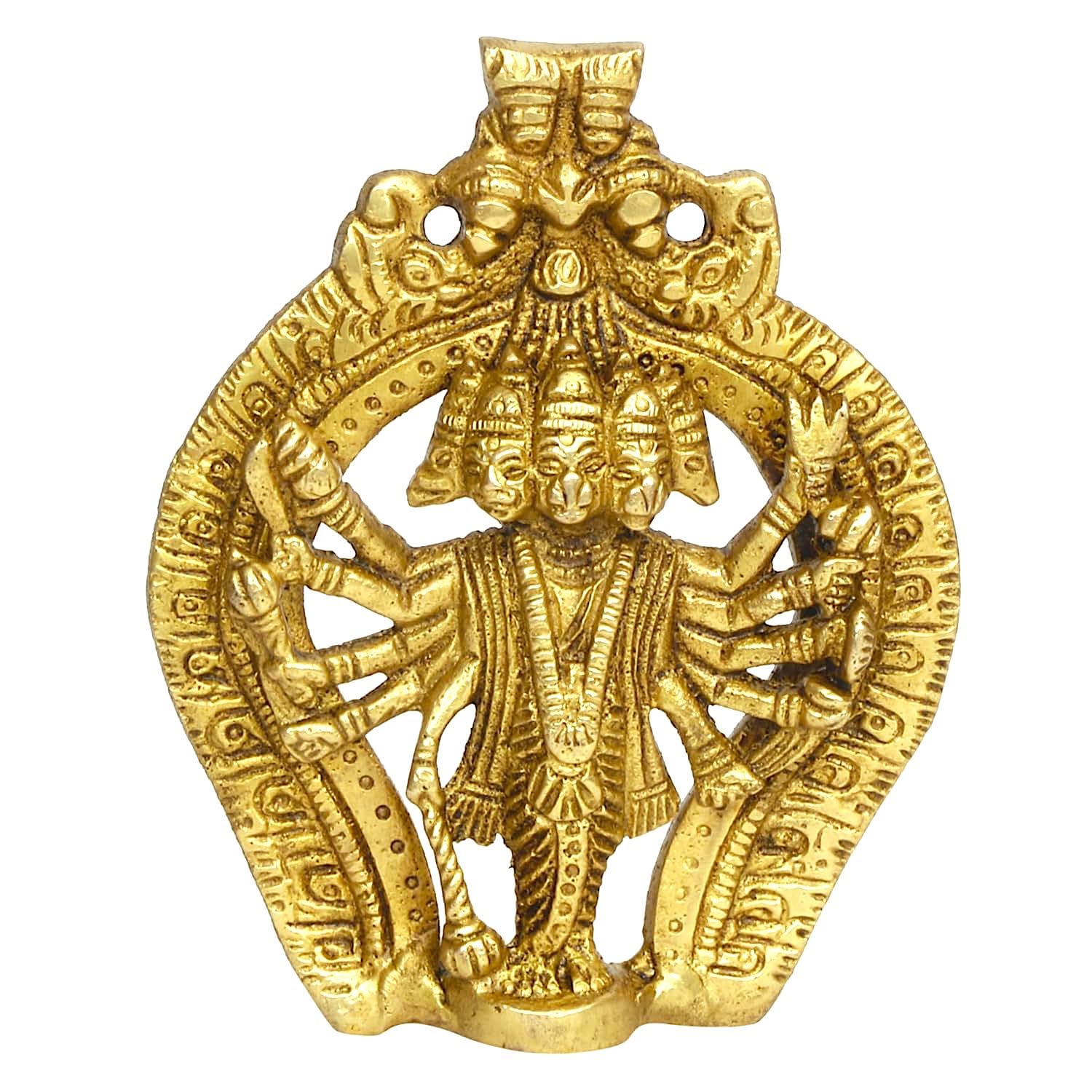 Lord Panchmukhi Hanuman Brass Wall Hanging Idol, Religious, Gold, Brass Statue
Lord Panchmukhi Hanuman Brass Wall Hanging Idol, Religious, Gold, Brass Statue