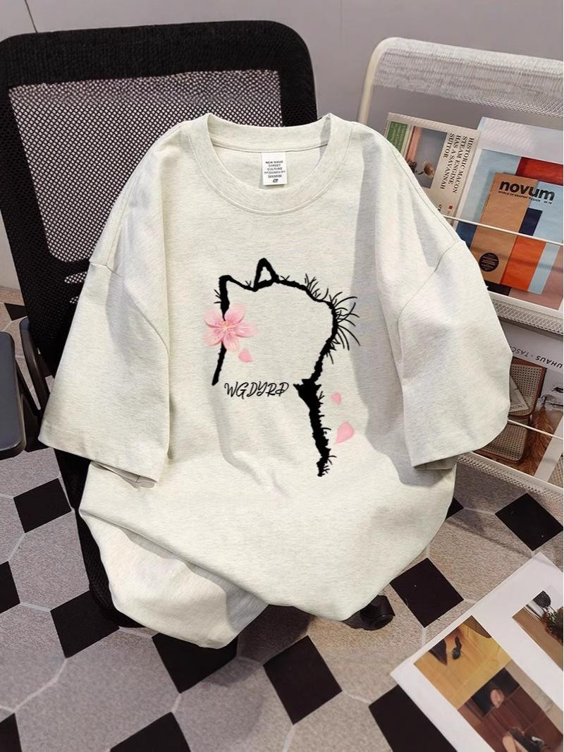 Women s 2025 Summer Loose-Fit Korean Cotton T-Shirt, White-Gray with Cat Print XXL Premium
Women s 2025 Summer Loose-Fit Korean Cotton T-Shirt, White-Gray with Cat Print XXL Premium