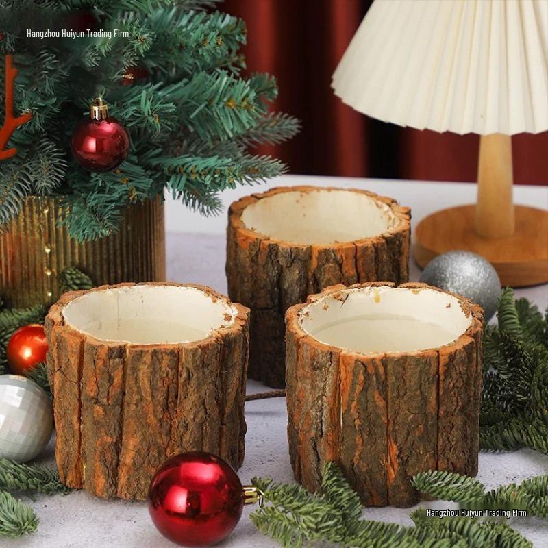 Vintage Floral Christmas Bark Arrangement: Wooden Bucket Flower Vase Small Bark Bucket (1pc) 9x8cm
Vintage Floral Christmas Bark Arrangement: Wooden Bucket Flower Vase Small Bark Bucket (1pc) 9x8cm