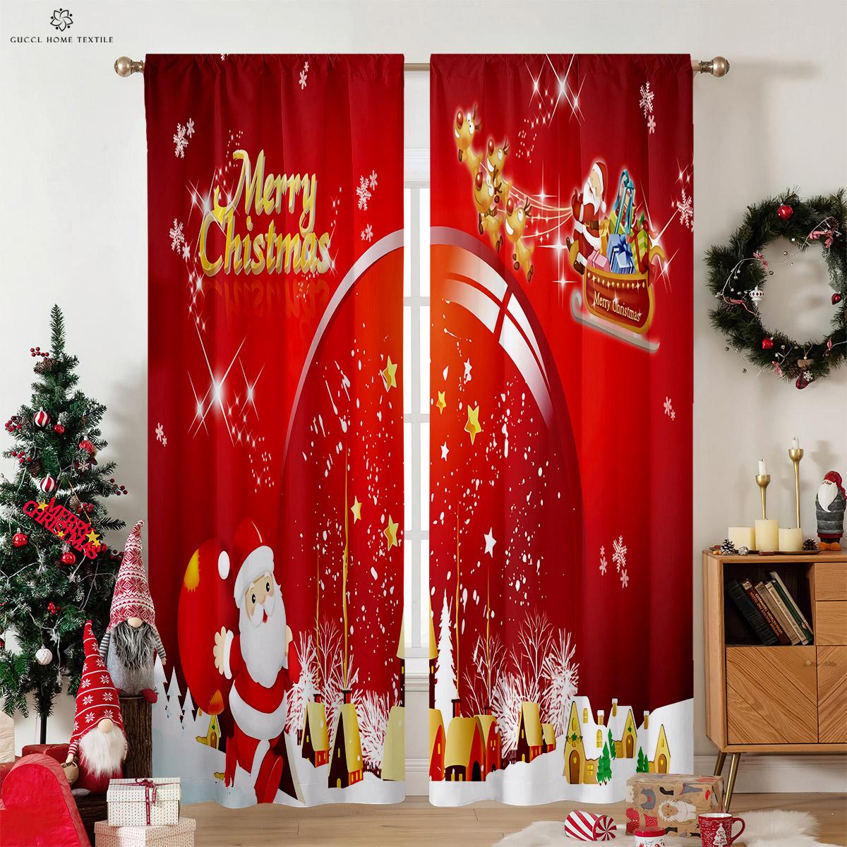 Christmas Window Curtains Cartoon Festive Atmosphere Printed Curtains Bed Room Family Room Restaurant Holiday Decorative Curtains Gift W50xH130(CM)x2PCS&Rod pocket
Christmas Window Curtains Cartoon Festive Atmosphere Printed Curtains Bed Room Family Room Restaurant Holiday Decorative Curtains Gift W50xH130(CM)x2PCS&Rod pocket