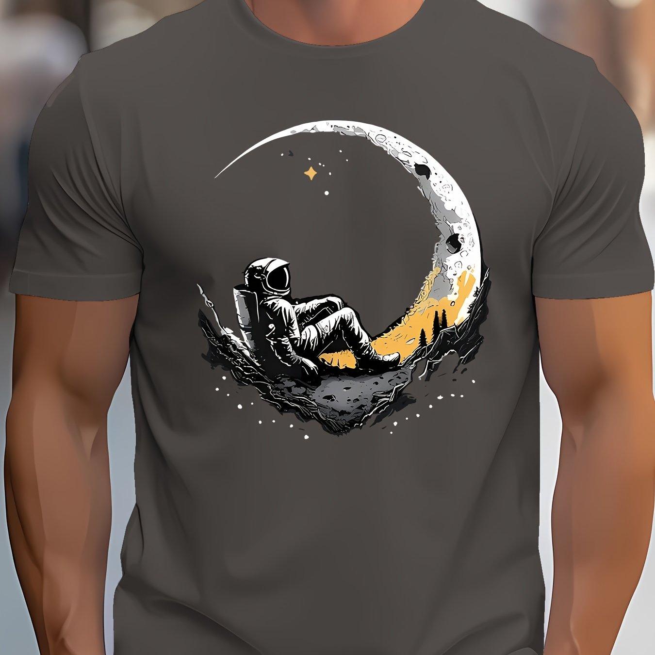 Mens summer 100 cotton fashionable casual loose plus size landing moon pattern printed sports round neck short sleeved Tshirt S
Mens summer 100 cotton fashionable casual loose plus size landing moon pattern printed sports round neck short sleeved Tshirt S