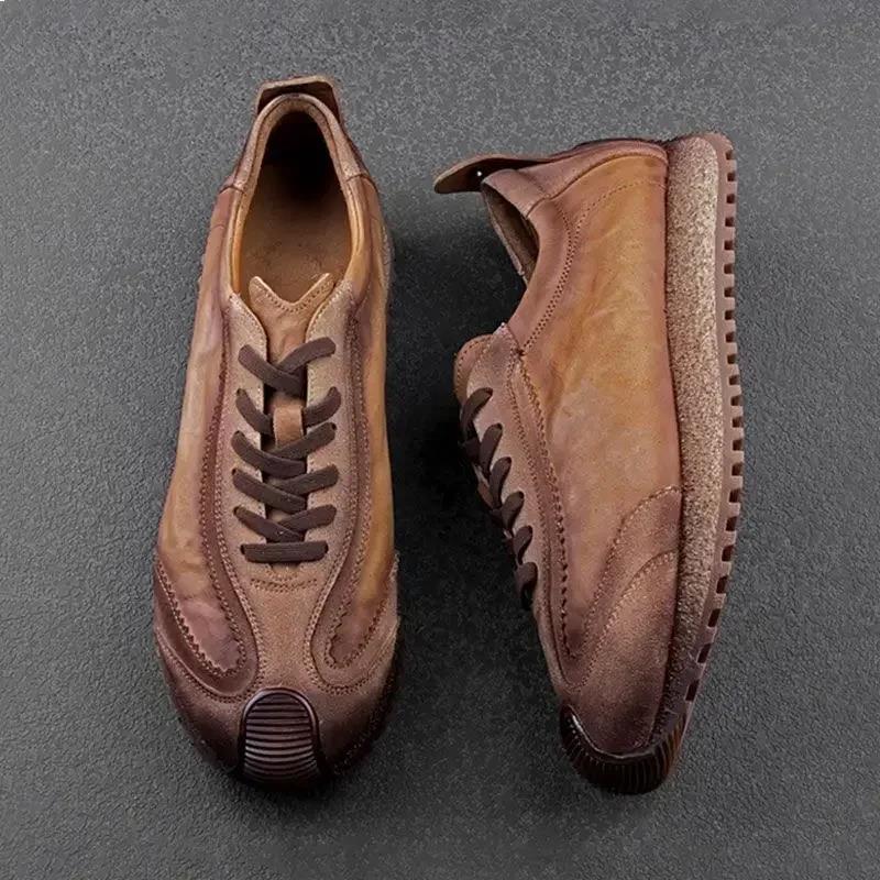 Мужская повседневная обувь из натуральной кожи, мужские кроссовки на платформе, новая обувь на мягкой подошве, износостойкая модная мужская обувь в стиле ретро, Zapatillas 39 коричневый
Мужская повседневная обувь из натуральной кожи, мужские кроссовки на платформе, новая обувь на мягкой подошве, износостойкая модная мужская обувь в стиле ретро, Zapatillas 39 коричневый