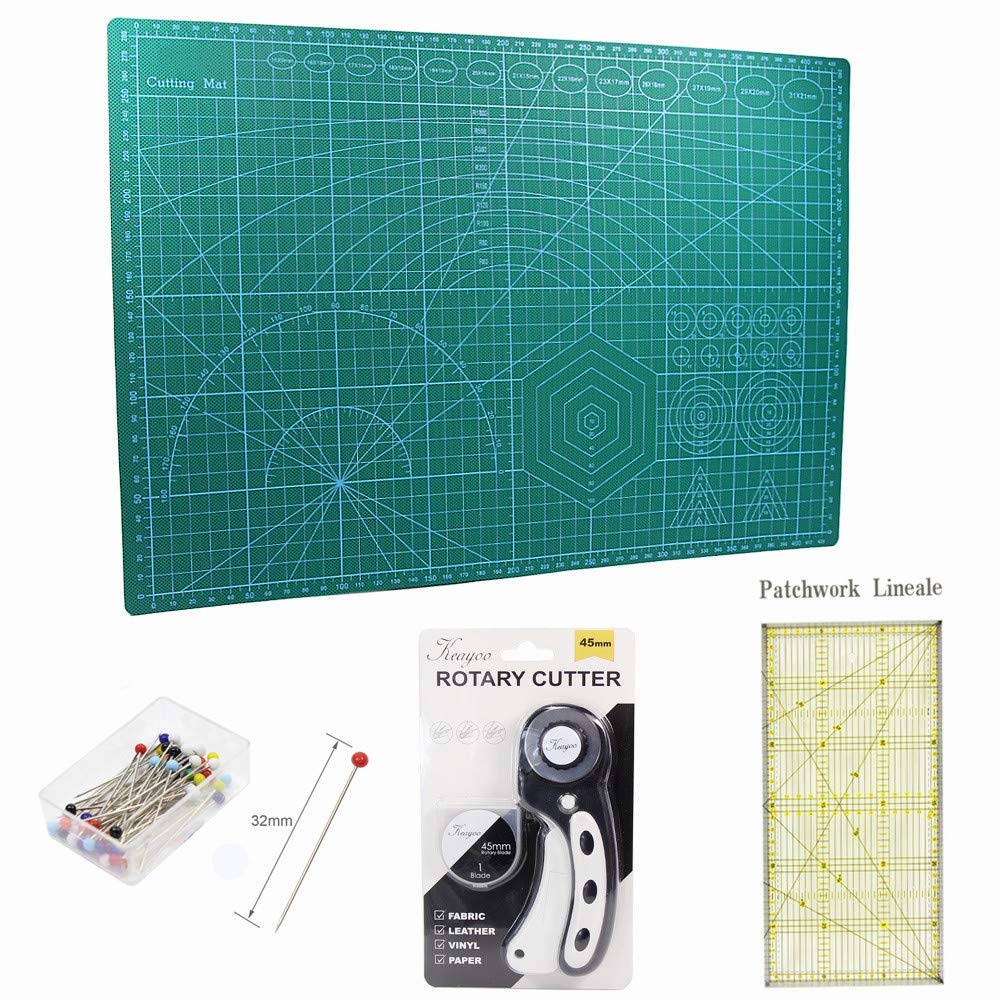 keayoo Cutting A3 300 x with Rotary Rotary Sewing Set for Sewing Drafting and Craft Supplies Double-Sided Mat, Size, 450mm, Cutter, Blade, Ruler, зелёный
keayoo Cutting A3 300 x with Rotary Rotary Sewing Set for Sewing Drafting and Craft Supplies Double-Sided Mat, Size, 450mm, Cutter, Blade, Ruler, зелёный
