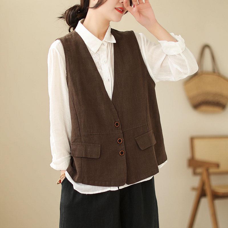 Women s 2026 Spring Retro Distressed V-Neck Button Vest, Short Artistic Cotton Linen Waistcoat, Solid Color Outerwear. M кавовий
Women s 2026 Spring Retro Distressed V-Neck Button Vest, Short Artistic Cotton Linen Waistcoat, Solid Color Outerwear. M кавовий