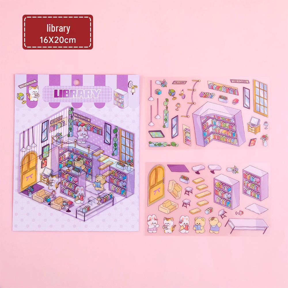 3D Cartoon Miniature House Stickers for DIY Journals and Student Projects
3D Cartoon Miniature House Stickers for DIY Journals and Student Projects