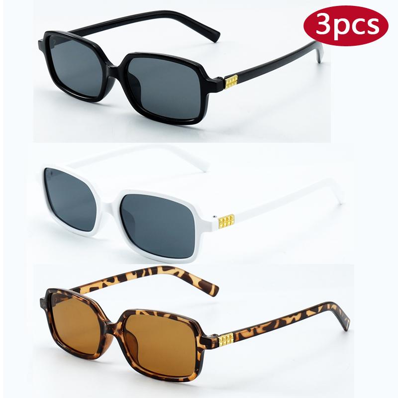 3pcs Fashion Small Square Rivet Sunglasses Women Men Vintage Brand Simple StyleSun Glasses OutdoorTravel Colorful Eyeglasses
3pcs Fashion Small Square Rivet Sunglasses Women Men Vintage Brand Simple StyleSun Glasses OutdoorTravel Colorful Eyeglasses