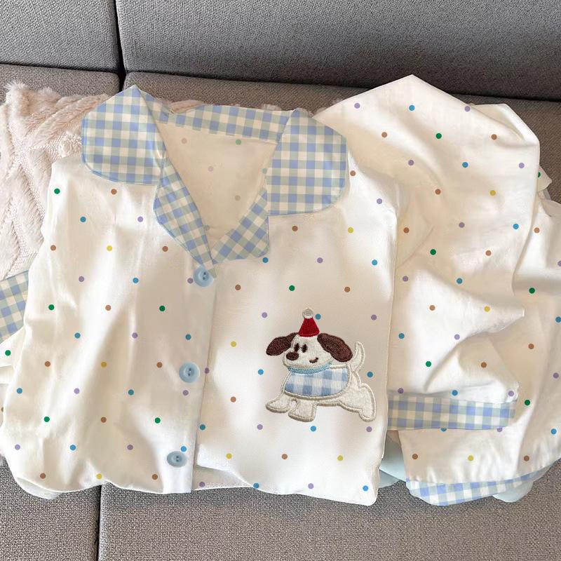 Популярная пижама с щенком в горошек, женский весенне-летний новый мультяшный комплект из двух предметов для ленивого отдыха с длинными рукавами, осенний 2XL
Популярная пижама с щенком в горошек, женский весенне-летний новый мультяшный комплект из двух предметов для ленивого отдыха с длинными рукавами, осенний 2XL