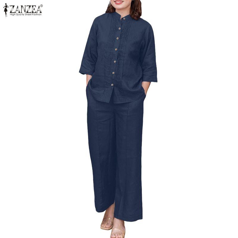 ZANZEA Женские повседневные комплекты из блузки и брюк с рукавом 3/4 из двух предметов XL тёмно-синий
ZANZEA Женские повседневные комплекты из блузки и брюк с рукавом 3/4 из двух предметов XL тёмно-синий