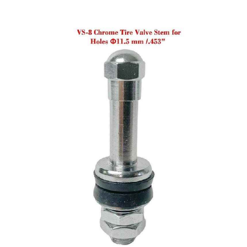 1 Kit VS-8 Chrome Tire Valve Stem for Holes 11.5 mm /.453 Fits: Motorcycle
1 Kit VS-8 Chrome Tire Valve Stem for Holes 11.5 mm /.453 Fits: Motorcycle