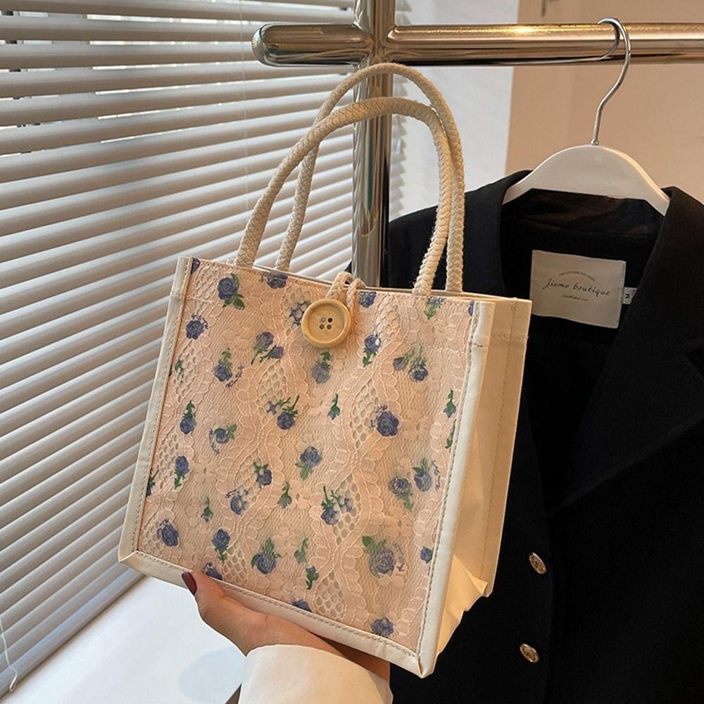 Сумочка з мереживної тканини, тканина з квітковим принтом, сумка для обіду, модна полотняна сумка з принтом для покупок помаранчевий 
Сумочка з мереживної тканини, тканина з квітковим принтом, сумка для обіду, модна полотняна сумка з принтом для покупок помаранчевий