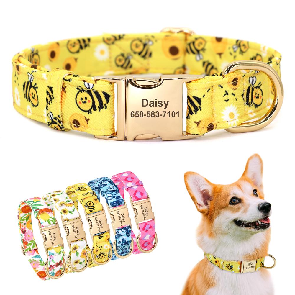 Personalized Nylon Dog Collar Flower Bee Printed Puppy Collars Free Custom Pet ID Necklace Collars For Small Large Dog Chihuahua S жёлтый
Personalized Nylon Dog Collar Flower Bee Printed Puppy Collars Free Custom Pet ID Necklace Collars For Small Large Dog Chihuahua S жёлтый