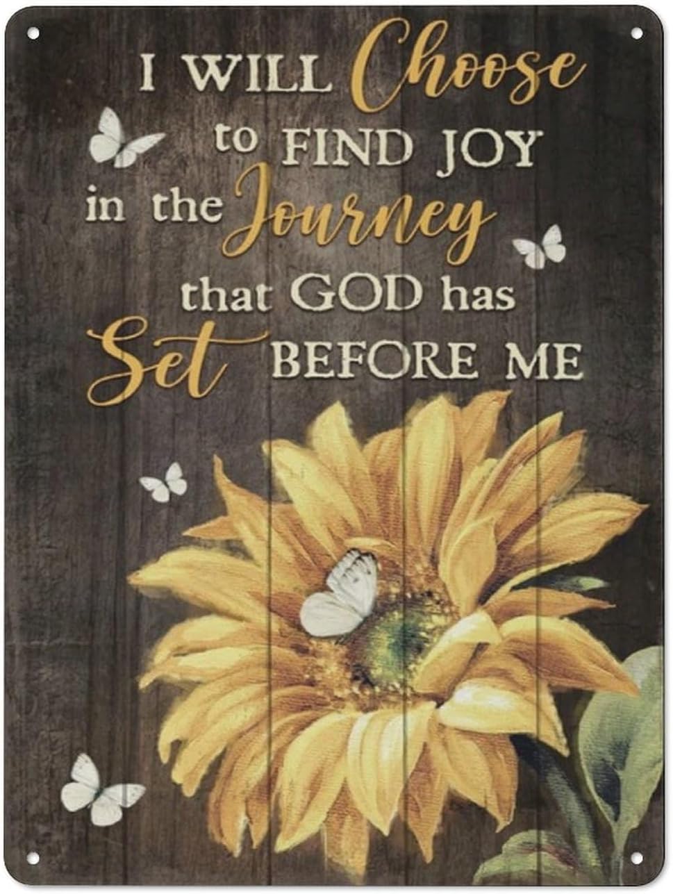 Rustic Metal Tin Sign Sunflower I Will Choose To Find Joy In The Journey Country Wall Art Farmhouse Parlor Kitchen Gar 20x30cm(7.8x11.8inch)
Rustic Metal Tin Sign Sunflower I Will Choose To Find Joy In The Journey Country Wall Art Farmhouse Parlor Kitchen Gar 20x30cm(7.8x11.8inch)