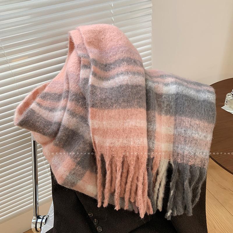Mohair Scarf Women s Winter Korean Style High End Versatile New Shawl Plaid Thickened Warm Scarf Trendy 210*50cm
Mohair Scarf Women s Winter Korean Style High End Versatile New Shawl Plaid Thickened Warm Scarf Trendy 210*50cm