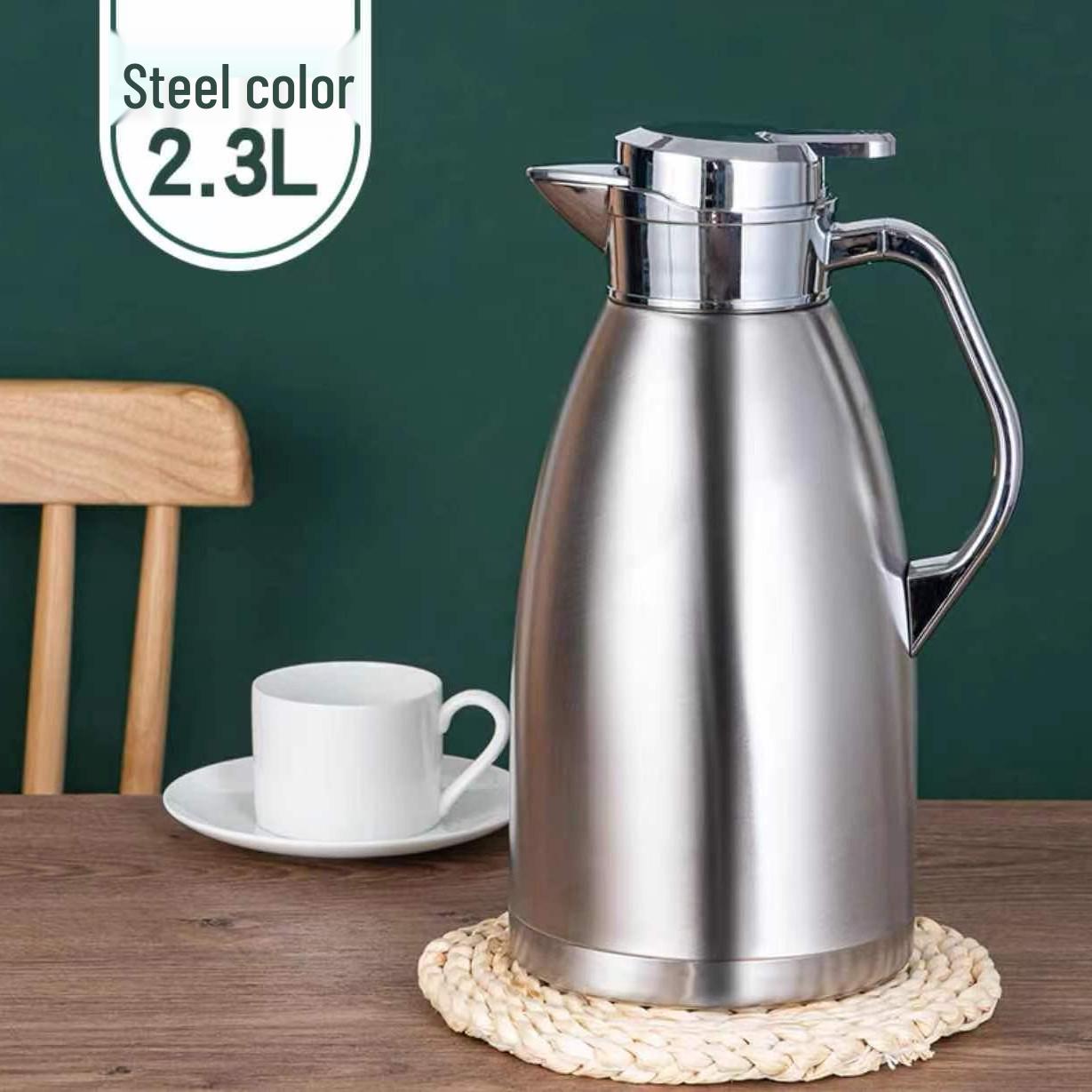 304 Stainless Steel Insulated Teapot Kettle for Restaurants, Hotels, Large Capacity for Coffee and Hot Water 2.3L
304 Stainless Steel Insulated Teapot Kettle for Restaurants, Hotels, Large Capacity for Coffee and Hot Water 2.3L