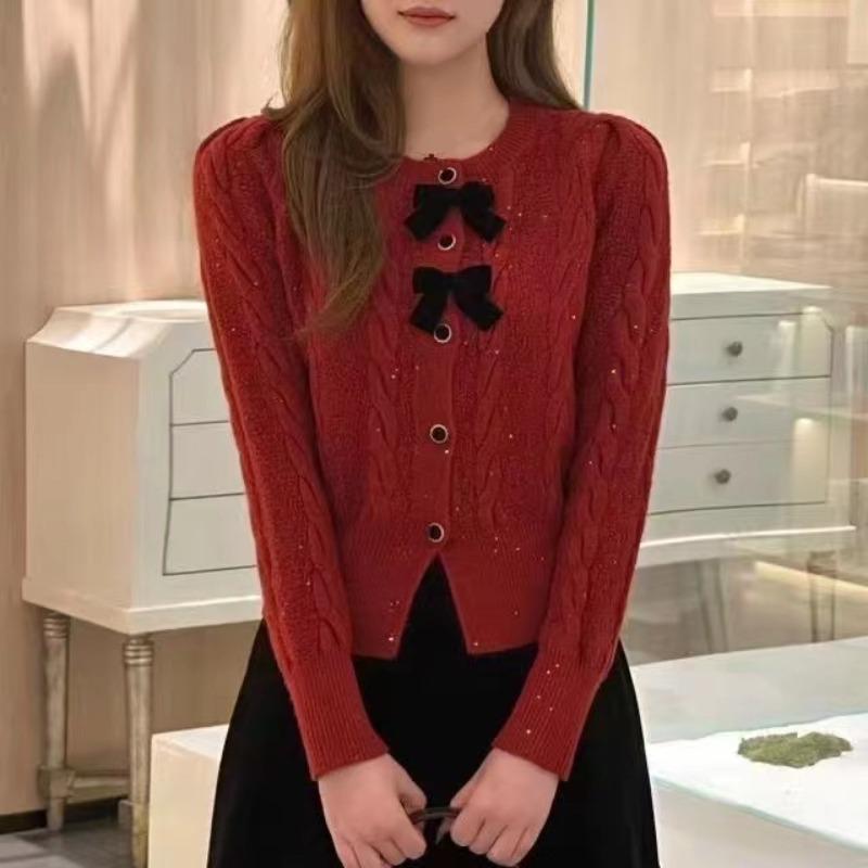 Crew neck fragrant new knitted sweater short temperament jacket bow bright silk knitted sweater cardigan top One size красный
Crew neck fragrant new knitted sweater short temperament jacket bow bright silk knitted sweater cardigan top One size красный