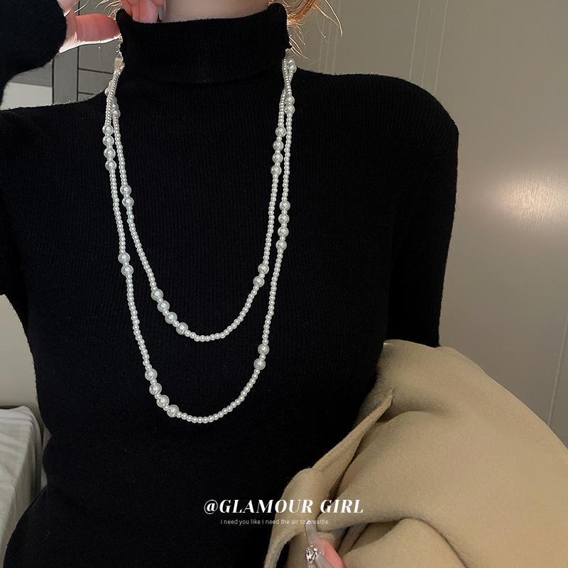 Elegant French Retro Pearl Necklace: Versatile, High-End Sweater Chain in White белый
Elegant French Retro Pearl Necklace: Versatile, High-End Sweater Chain in White белый