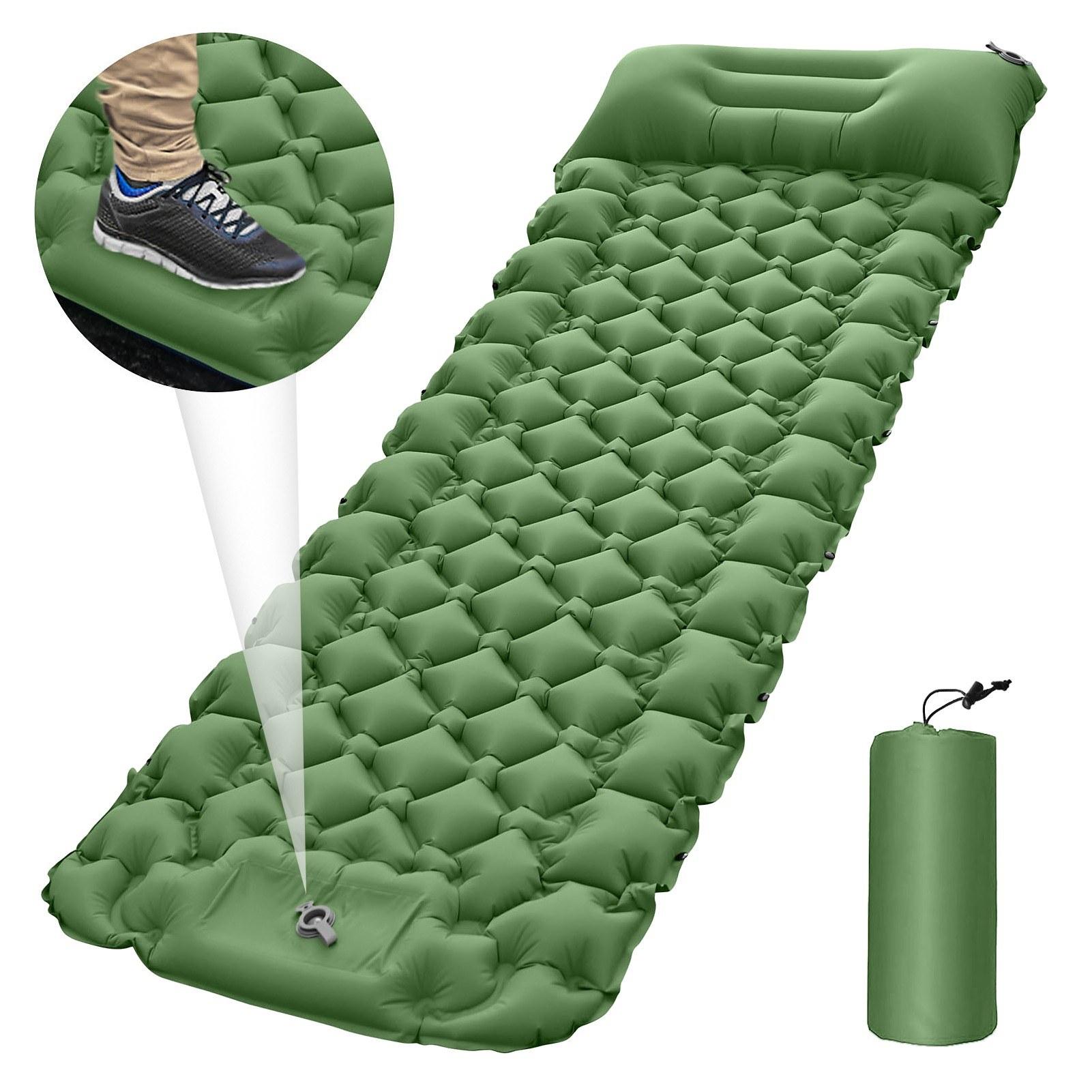 Camping Mat Ultralight Inflatable Sleeping Mattress Hiking Trekking Portable Travel Waterproof Sleeping Folding Bed with Air Pillow Green
Camping Mat Ultralight Inflatable Sleeping Mattress Hiking Trekking Portable Travel Waterproof Sleeping Folding Bed with Air Pillow Green