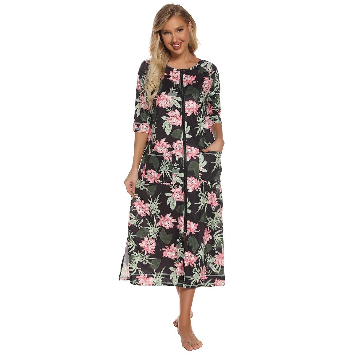 Женский халат на молнии спереди, домашнее пальто, ночная рубашка, женское платье в полный рост с карманами XL чёрный
Женский халат на молнии спереди, домашнее пальто, ночная рубашка, женское платье в полный рост с карманами XL чёрный