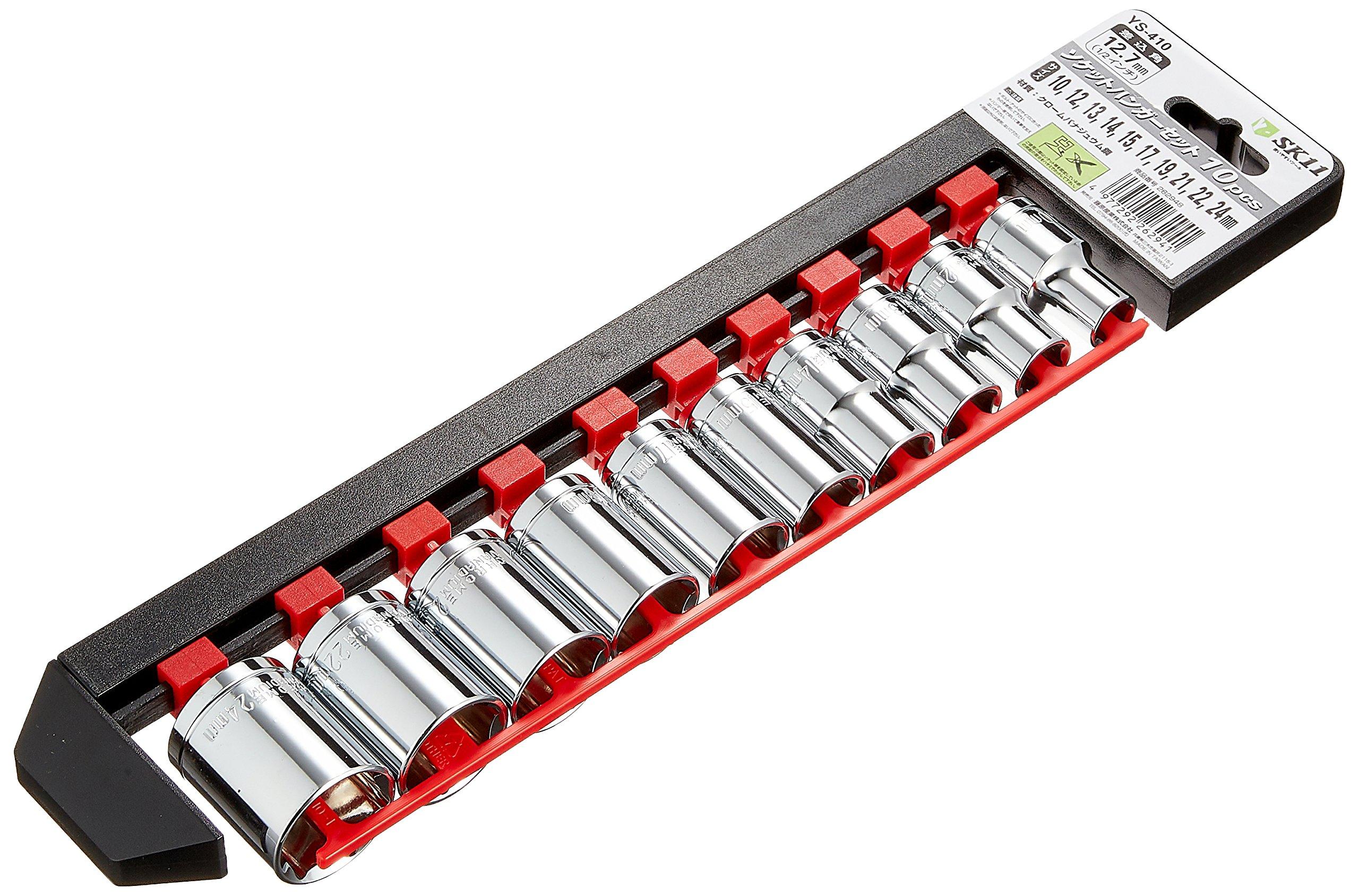 SK11 Socket Hanger Set Hexagon 340 x 75 x 30 x Drive 10 pieces 1 set (SK11) YS-410 Angle 12.7mm
SK11 Socket Hanger Set Hexagon 340 x 75 x 30 x Drive 10 pieces 1 set (SK11) YS-410 Angle 12.7mm