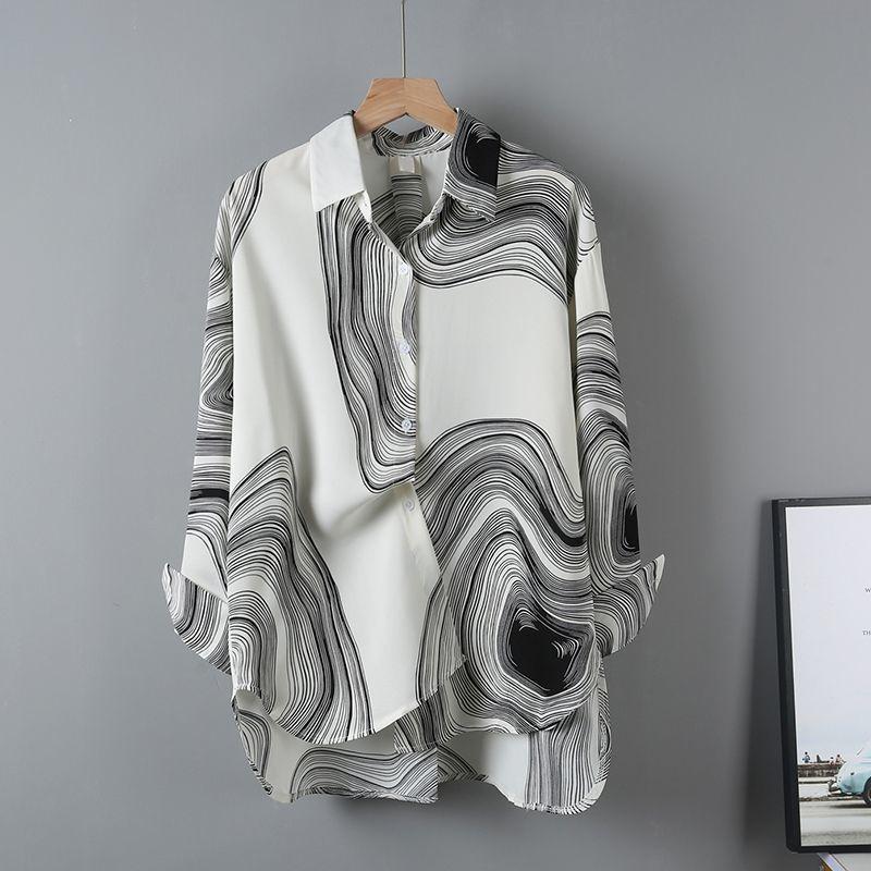 Женская рубашка оверсайз с нерегулярными полосками, свободная блузка, повседневный пуловер с длинным рукавом и отложным воротником, топ XXXL белый
Женская рубашка оверсайз с нерегулярными полосками, свободная блузка, повседневный пуловер с длинным рукавом и отложным воротником, топ XXXL белый