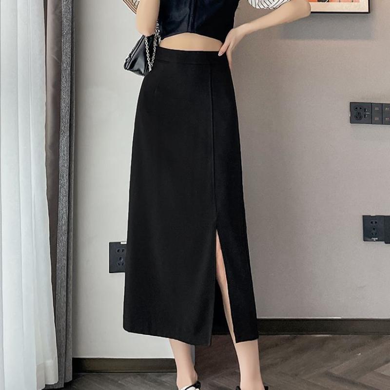 Женская черная миди-юбка А-силуэта с высокой талией - Приталенная костюмная юбка с боковым разрезом - Корейский стиль для весны/лета 2XL
Женская черная миди-юбка А-силуэта с высокой талией - Приталенная костюмная юбка с боковым разрезом - Корейский стиль для весны/лета 2XL