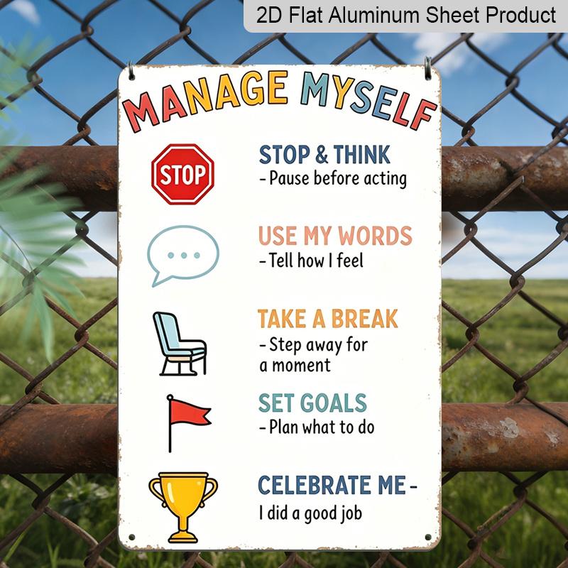 2D Flat, 1pc Manage Myself Calm Down Corner Aluminum Sign - Classroom Behavior Wall Decor Classroom Decor, Calm Down Corner, School Counselor 20*30cm
2D Flat, 1pc Manage Myself Calm Down Corner Aluminum Sign - Classroom Behavior Wall Decor Classroom Decor, Calm Down Corner, School Counselor 20*30cm