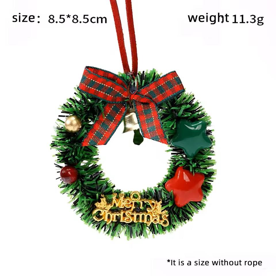 Mini Christmas Wreath Decorative Christmas Tree Decoration Christmas Pendant Mini Drop Ornaments For Home Decor Window Display
Mini Christmas Wreath Decorative Christmas Tree Decoration Christmas Pendant Mini Drop Ornaments For Home Decor Window Display