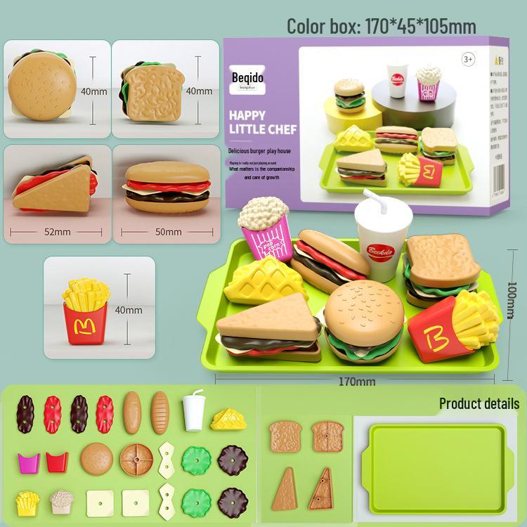 Детский игровой набор фаст-фуда с картофелем фри, бургером, колой, пиццей и игрушкой
Детский игровой набор фаст-фуда с картофелем фри, бургером, колой, пиццей и игрушкой