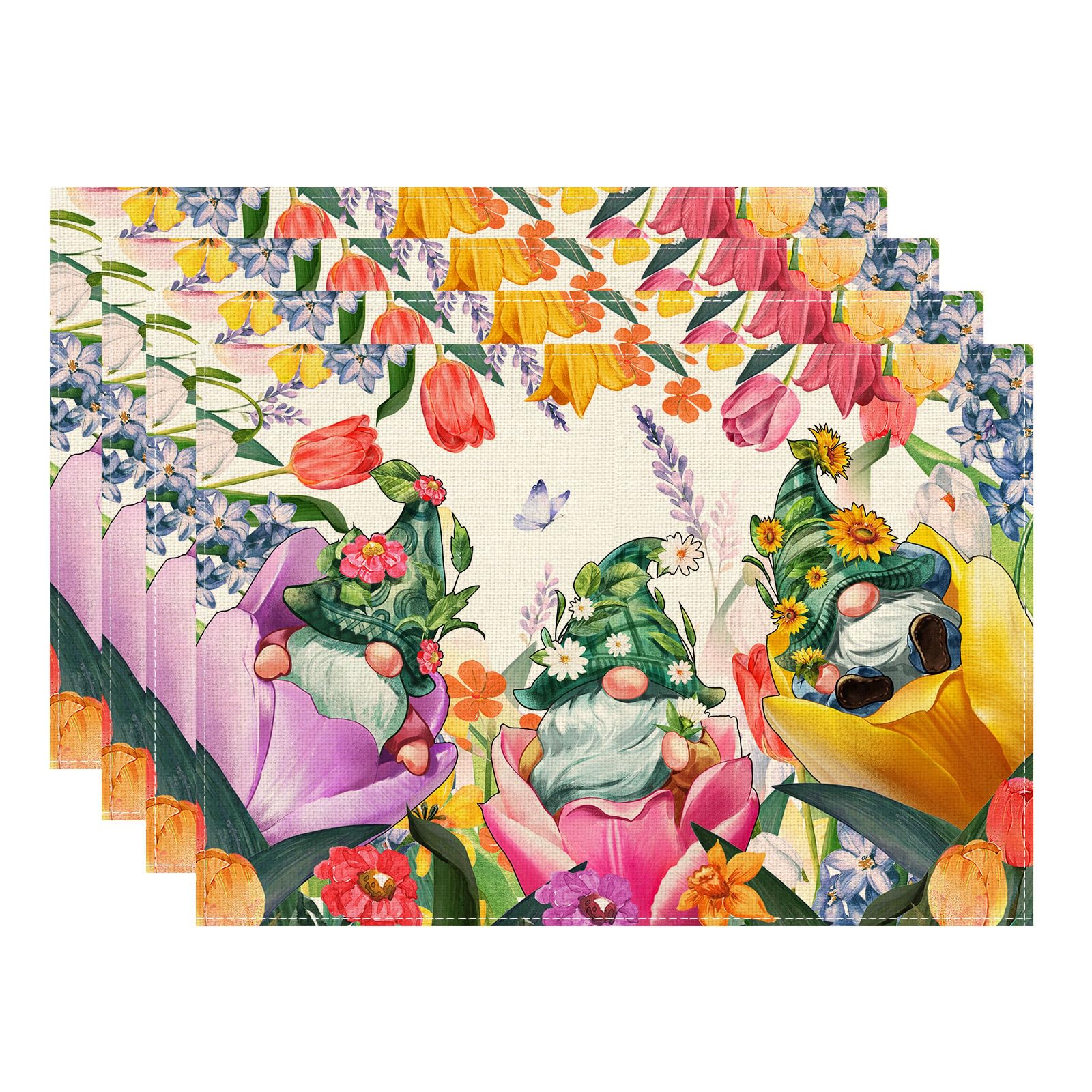 Tulips Gnomes Flowers Spring Placemats Set of 4 Summer Table Mats for Party Home Kitchen Dining Table Decorations 12x18 Inch Placemats Set of 4 (12x18 Inch)
Tulips Gnomes Flowers Spring Placemats Set of 4 Summer Table Mats for Party Home Kitchen Dining Table Decorations 12x18 Inch Placemats Set of 4 (12x18 Inch)