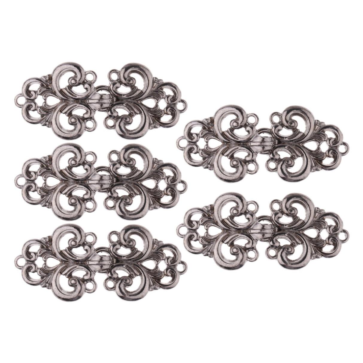 5 пар застібок із закручуванням у вигляді квітів або плащів, пришивних гачків і вушок, затискач для кардигану One Size чорний
5 пар застібок із закручуванням у вигляді квітів або плащів, пришивних гачків і вушок, затискач для кардигану One Size чорний