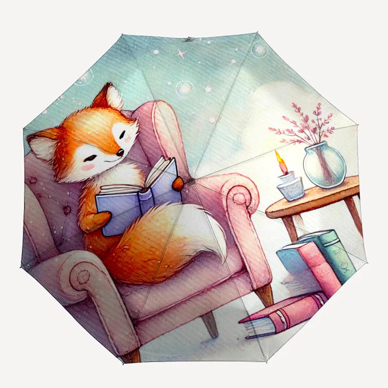 1pc fox reading Pattern Umbrella Design Automatic Opening and Closing Umbrella, High-quality Travel Umbrella, Lightweight and Portable, -86
1pc fox reading Pattern Umbrella Design Automatic Opening and Closing Umbrella, High-quality Travel Umbrella, Lightweight and Portable, -86