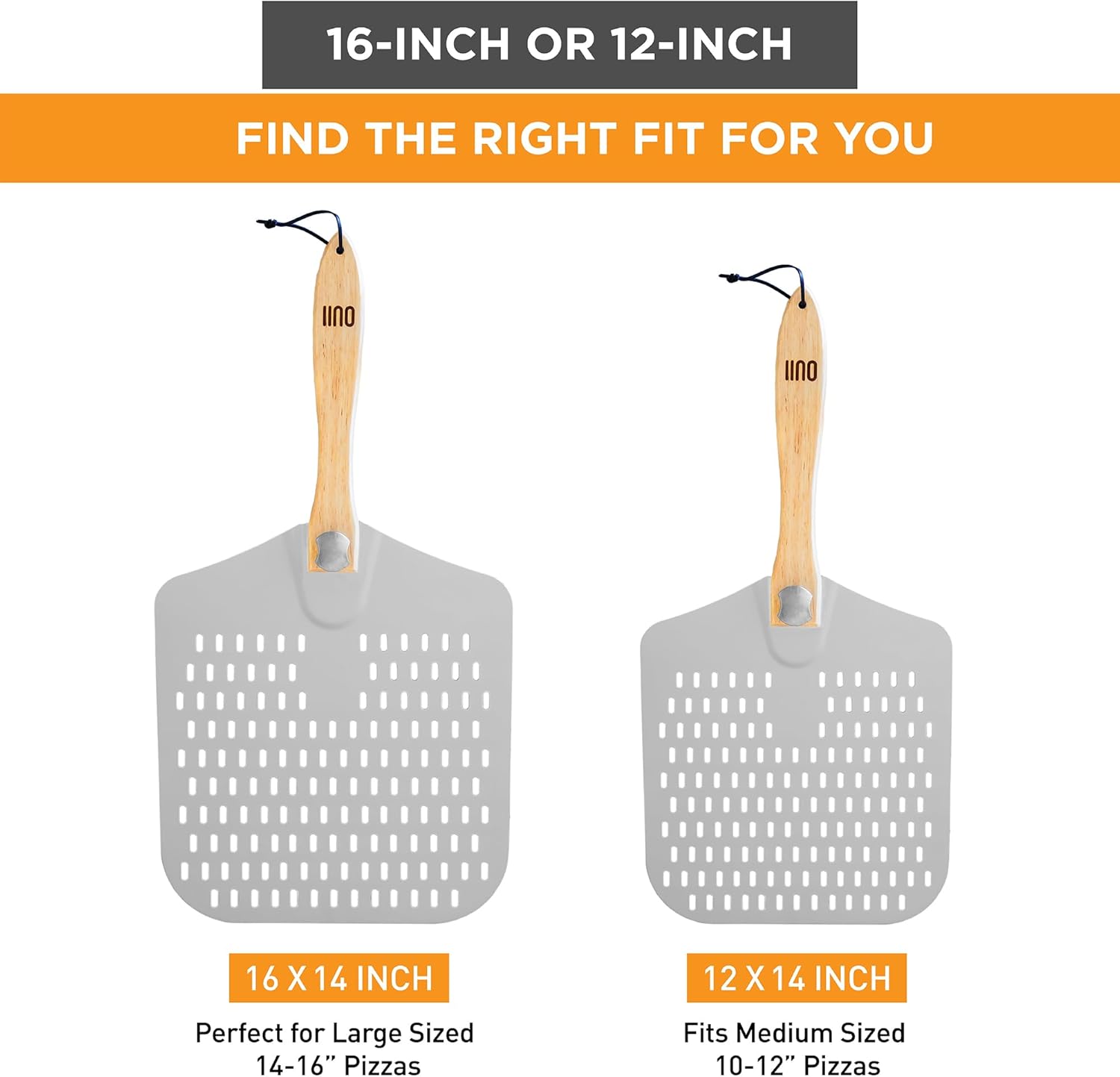 Pizza Peel - 16 x 14-inch Aluminum Spatula Paddle for Extra Large Pizzas.Wood Handle for Easy Storage, United States
Pizza Peel - 16 x 14-inch Aluminum Spatula Paddle for Extra Large Pizzas.Wood Handle for Easy Storage, United States