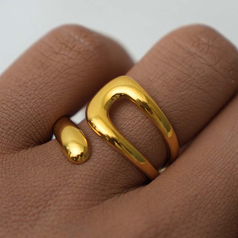 Stainless Steel Gold Color Moon Shaped Open Ring For Women Fashion Classic Metal Texture Adjustable Finger Rings Zircon
Stainless Steel Gold Color Moon Shaped Open Ring For Women Fashion Classic Metal Texture Adjustable Finger Rings Zircon