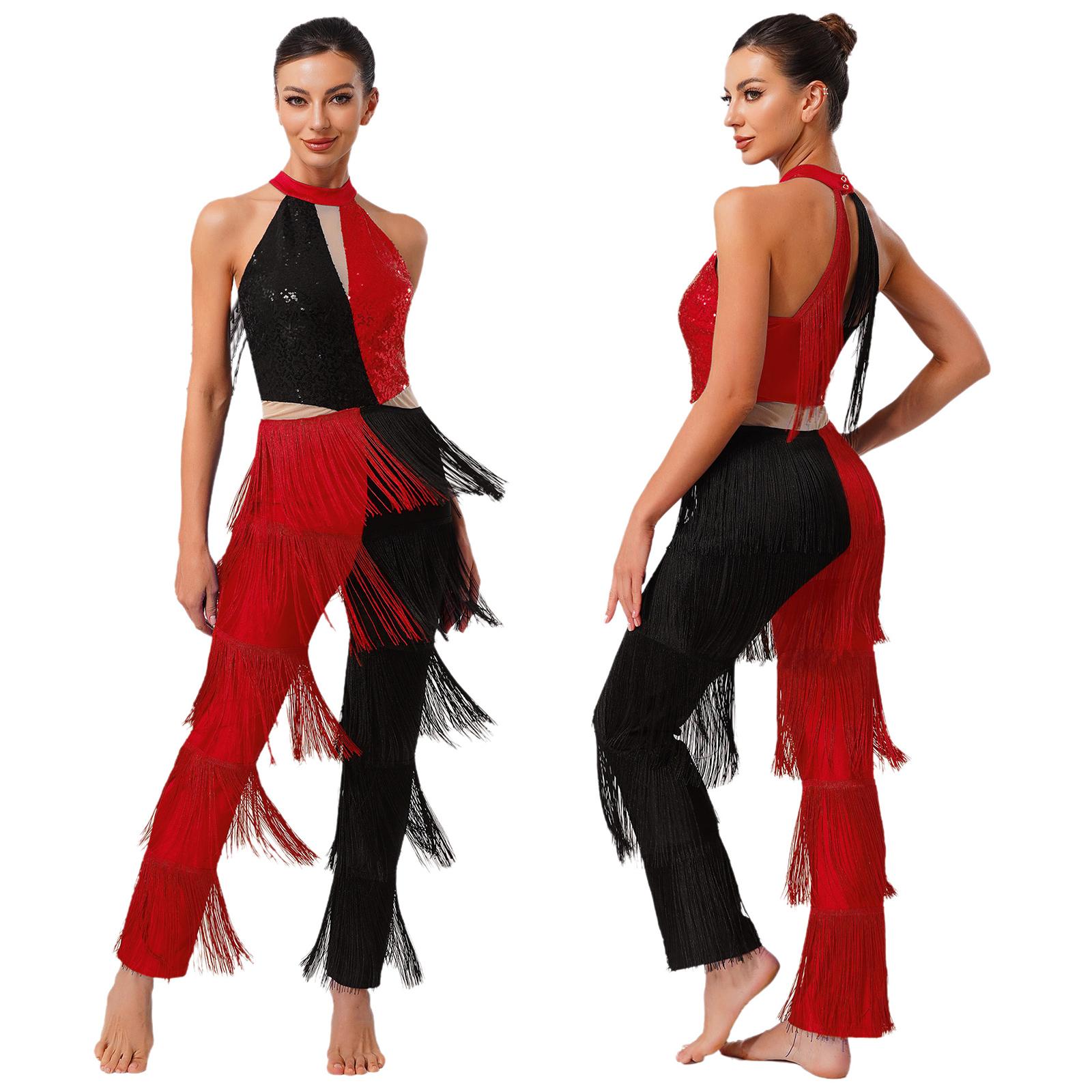 Womens Vintage Disco Tassel Jumpsuit Shiny Sequin Patchwork Sleeveless Tiered Fringe Rompers Latin Dance Performance Costume S
Womens Vintage Disco Tassel Jumpsuit Shiny Sequin Patchwork Sleeveless Tiered Fringe Rompers Latin Dance Performance Costume S
