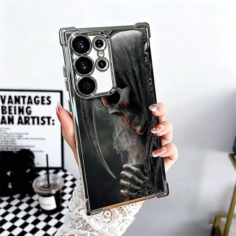 Death Grim Reaper Skull Scythe Plating Phone Case For Samsung Galaxy S24 S25 FE S26 Edge S23 Ultra S22 S21 Plus S20 Anti-Fall Ai Samsung S25 Plus
Death Grim Reaper Skull Scythe Plating Phone Case For Samsung Galaxy S24 S25 FE S26 Edge S23 Ultra S22 S21 Plus S20 Anti-Fall Ai Samsung S25 Plus