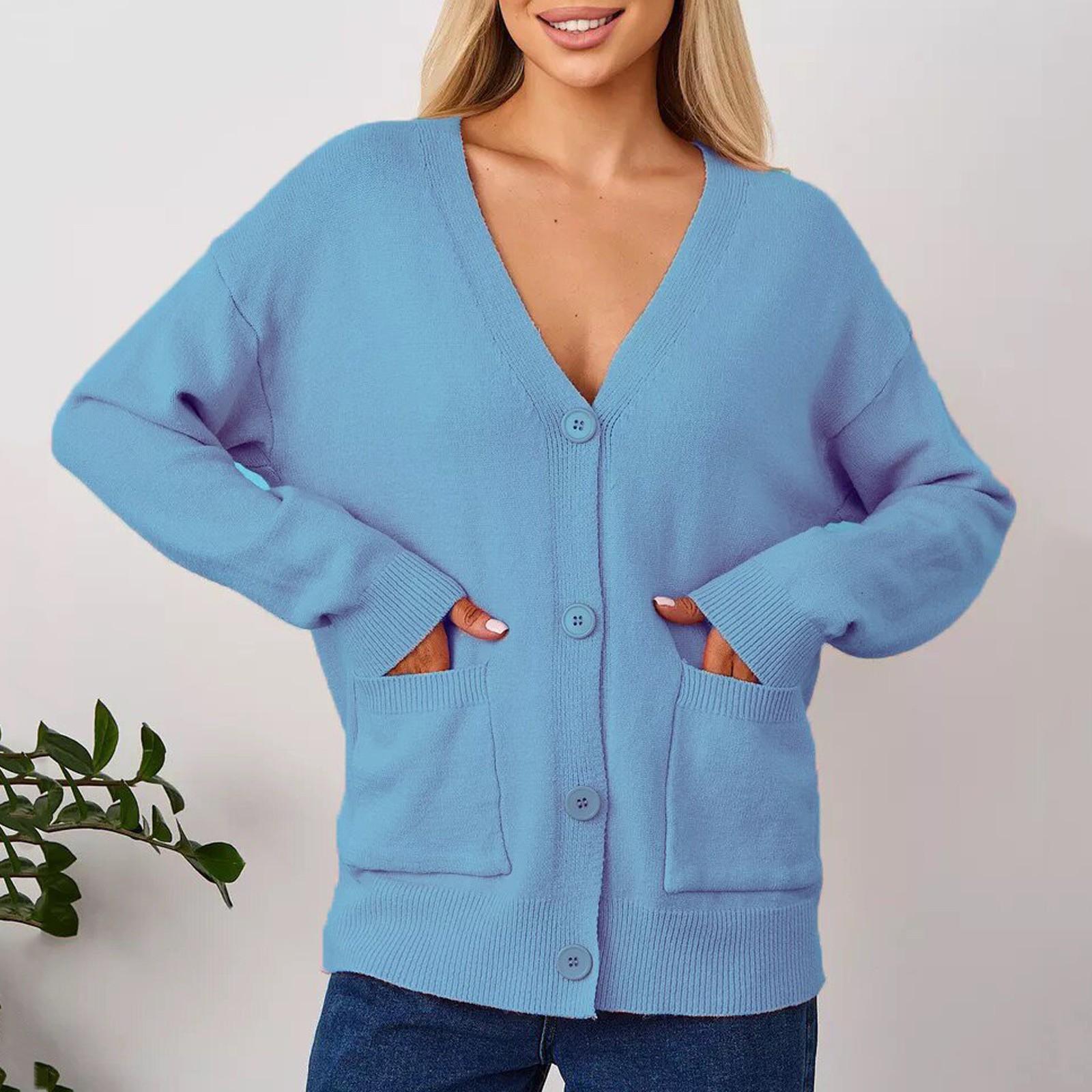 Женский однотонный повседневный кардиган-свитер с карманами для женского пальто XXL синий
Женский однотонный повседневный кардиган-свитер с карманами для женского пальто XXL синий