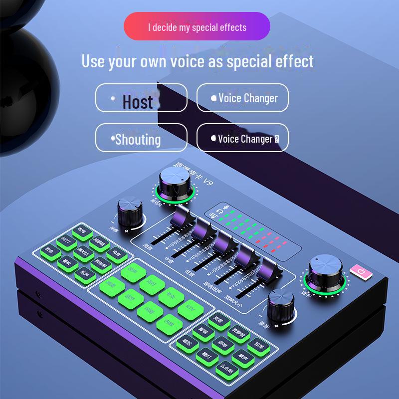 Микрофон для звуковой карты V9 Live Sound Card для Douyin, караоке и криков — конденсаторный микрофон, идеальный для быстрых дикторских передач. Bottle wheat
Микрофон для звуковой карты V9 Live Sound Card для Douyin, караоке и криков — конденсаторный микрофон, идеальный для быстрых дикторских передач. Bottle wheat
