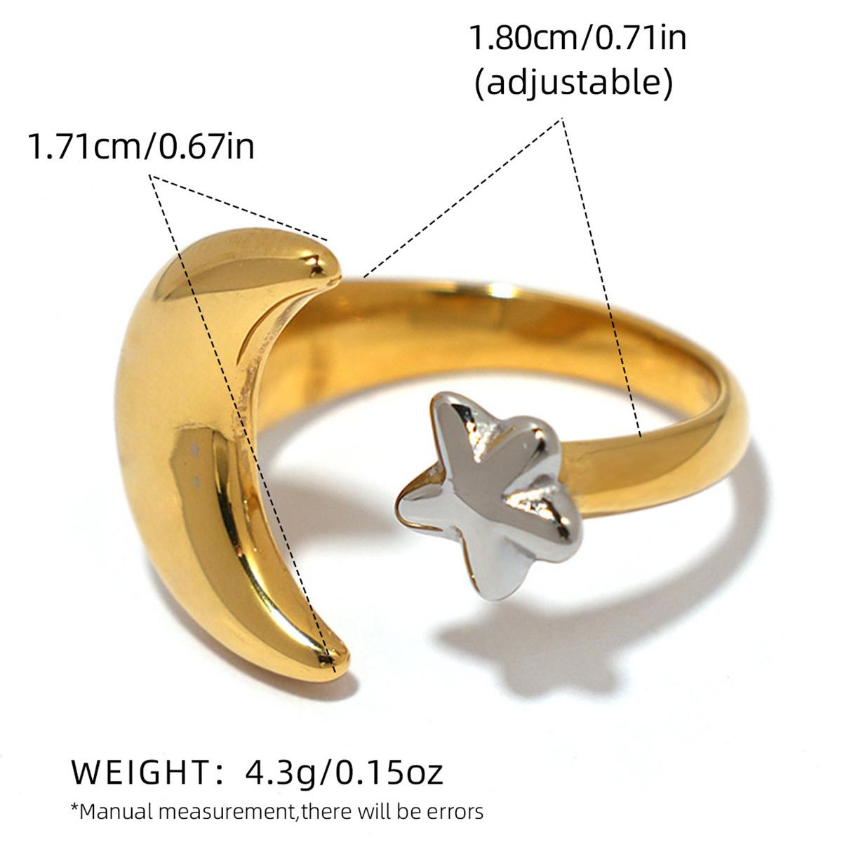 Uself Minimalist Two tone Star Moon Ring 18K Gold Color Plated Stainless Steel Universe Ring Women s Zircon Party Gift
Uself Minimalist Two tone Star Moon Ring 18K Gold Color Plated Stainless Steel Universe Ring Women s Zircon Party Gift