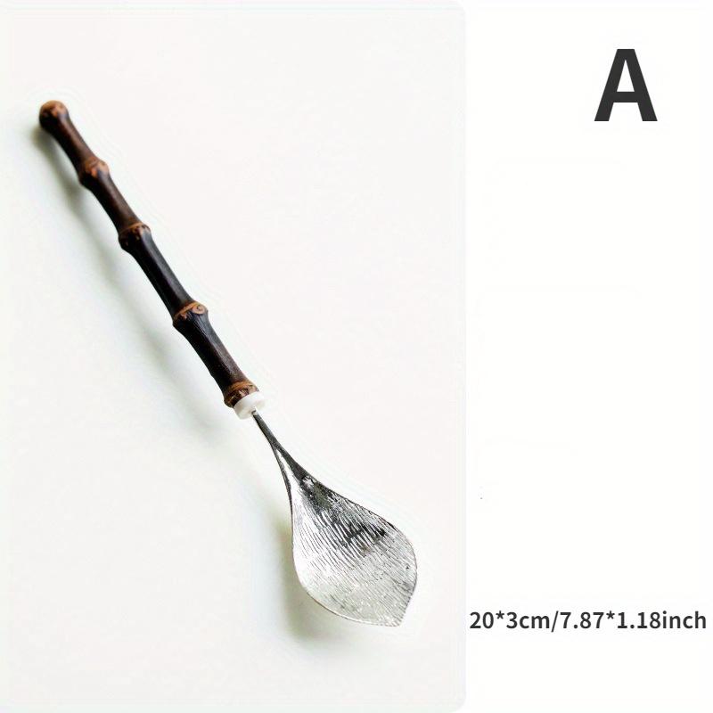 Чайная ложка с бамбуковой ручкой ручной работы, чайник, японский ретро, одна чайная ложка, пить чай, аксессуары для чайного набора A