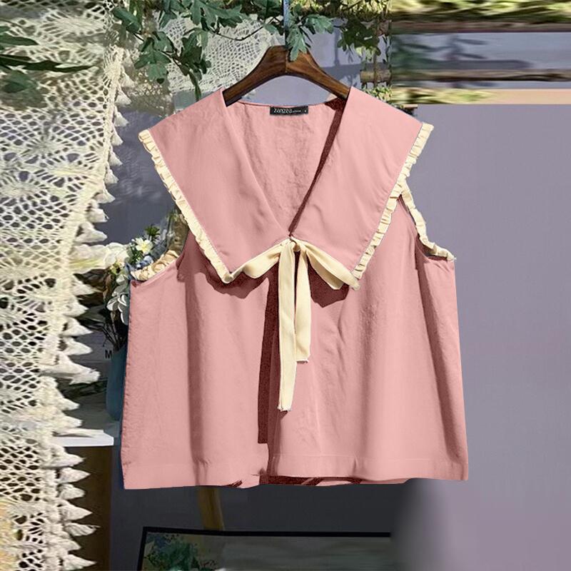 ZANZEA Женские повседневные летние майки без рукавов с темно-синим воротником 5XL розовый
ZANZEA Женские повседневные летние майки без рукавов с темно-синим воротником 5XL розовый