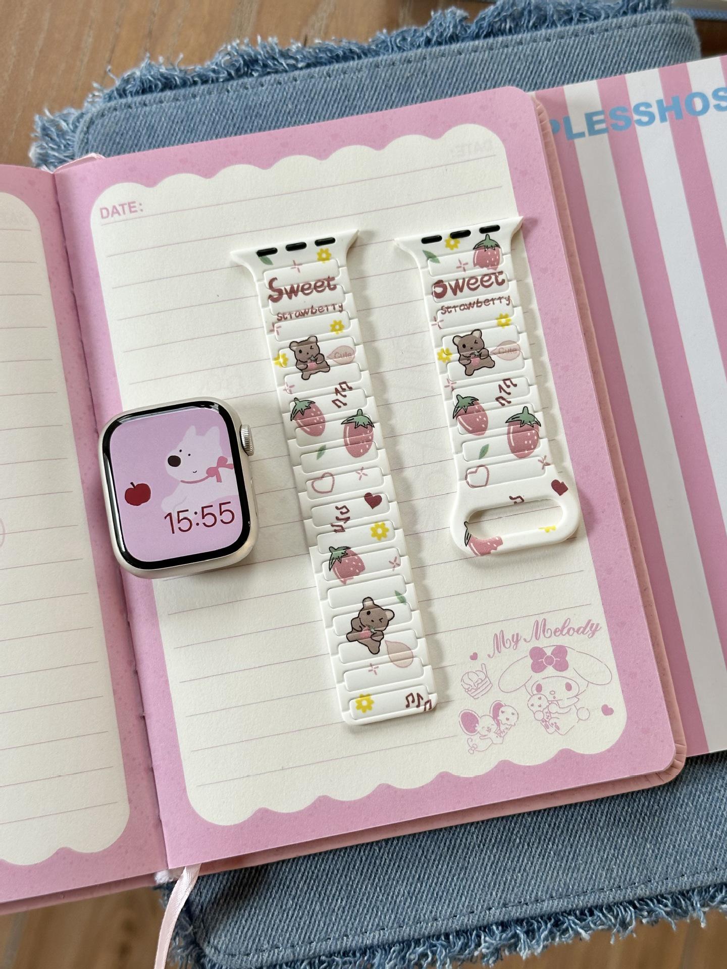 Совместимый мультяшный силиконовый магнитный ремешок для Apple Watch S10, SE, Ultra, 9876 поколений 42/44/45/46/49mm
Совместимый мультяшный силиконовый магнитный ремешок для Apple Watch S10, SE, Ultra, 9876 поколений 42/44/45/46/49mm