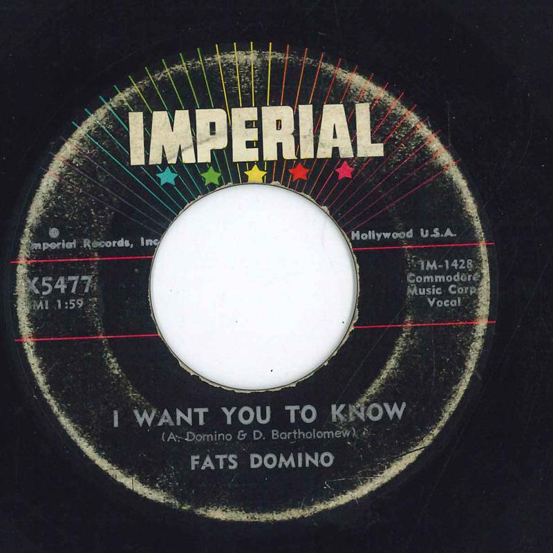 7inch Record FATS DOMINO I Want You To Know The Big Beat X5477 IMPERIAL 1957 US Rock Used
7inch Record FATS DOMINO I Want You To Know The Big Beat X5477 IMPERIAL 1957 US Rock Used