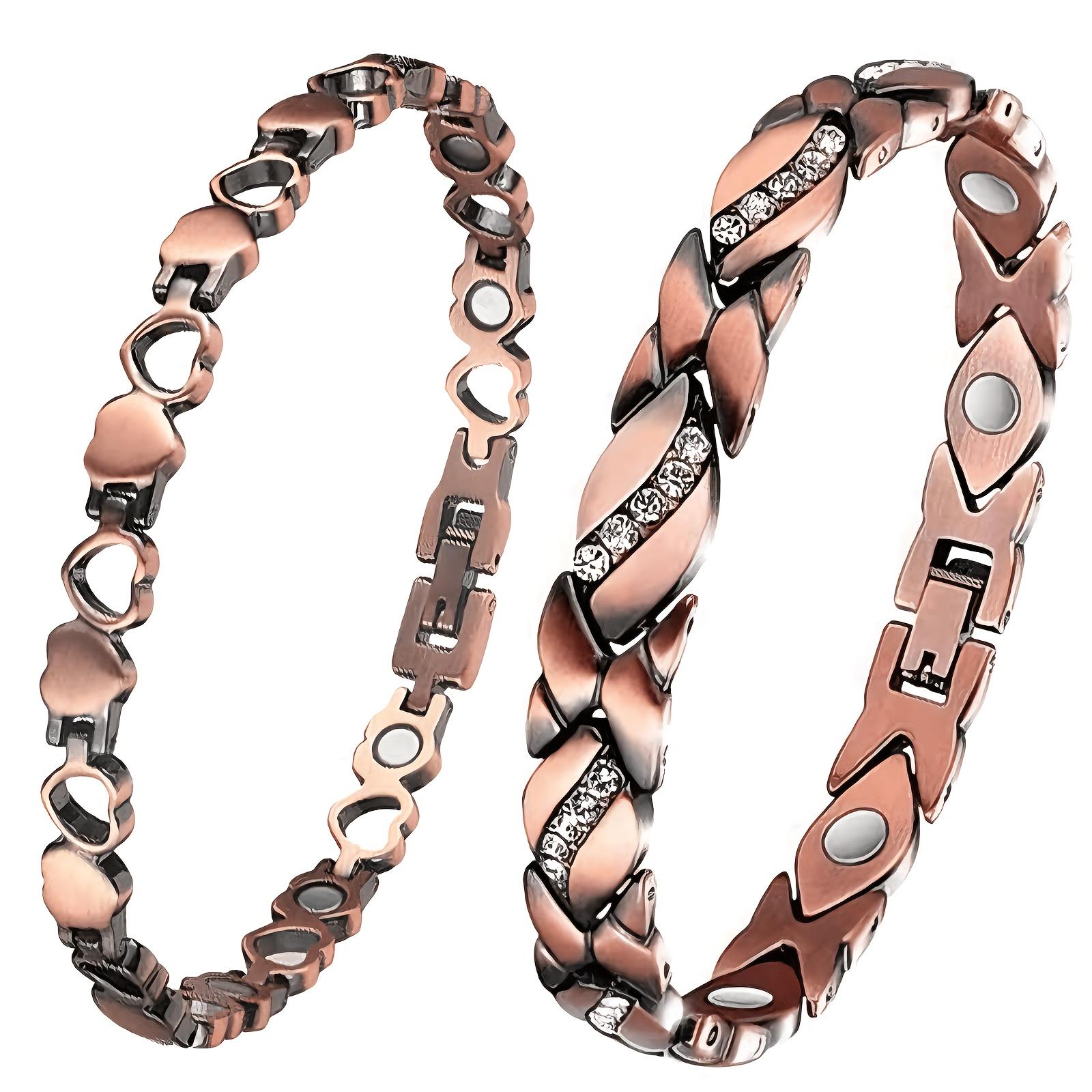 Set of 2 Women s Copper Magnetic Bracelets, Featuring 99.9% Pure Copper Magnets – A Beautiful Gift
Set of 2 Women s Copper Magnetic Bracelets, Featuring 99.9% Pure Copper Magnets – A Beautiful Gift