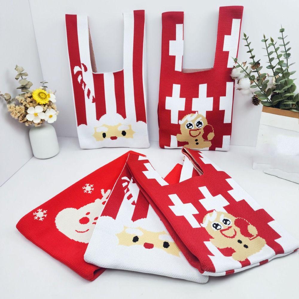 Gingerbread Men Handmade Knit Handbag Santa Claus Elk Knot Wrist Bag Women Christmas Knit Bag 20x35cm-Elk
Gingerbread Men Handmade Knit Handbag Santa Claus Elk Knot Wrist Bag Women Christmas Knit Bag 20x35cm-Elk
