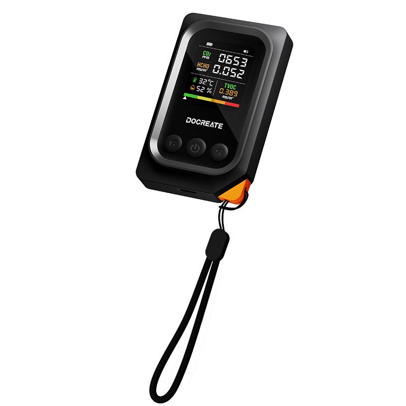 5 in 1 Air Quality Monitor Portable CO2 HCHO TVOC Detector With Temperature Humidity Display USB Rechargeable 1000mAh чорний
5 in 1 Air Quality Monitor Portable CO2 HCHO TVOC Detector With Temperature Humidity Display USB Rechargeable 1000mAh чорний
