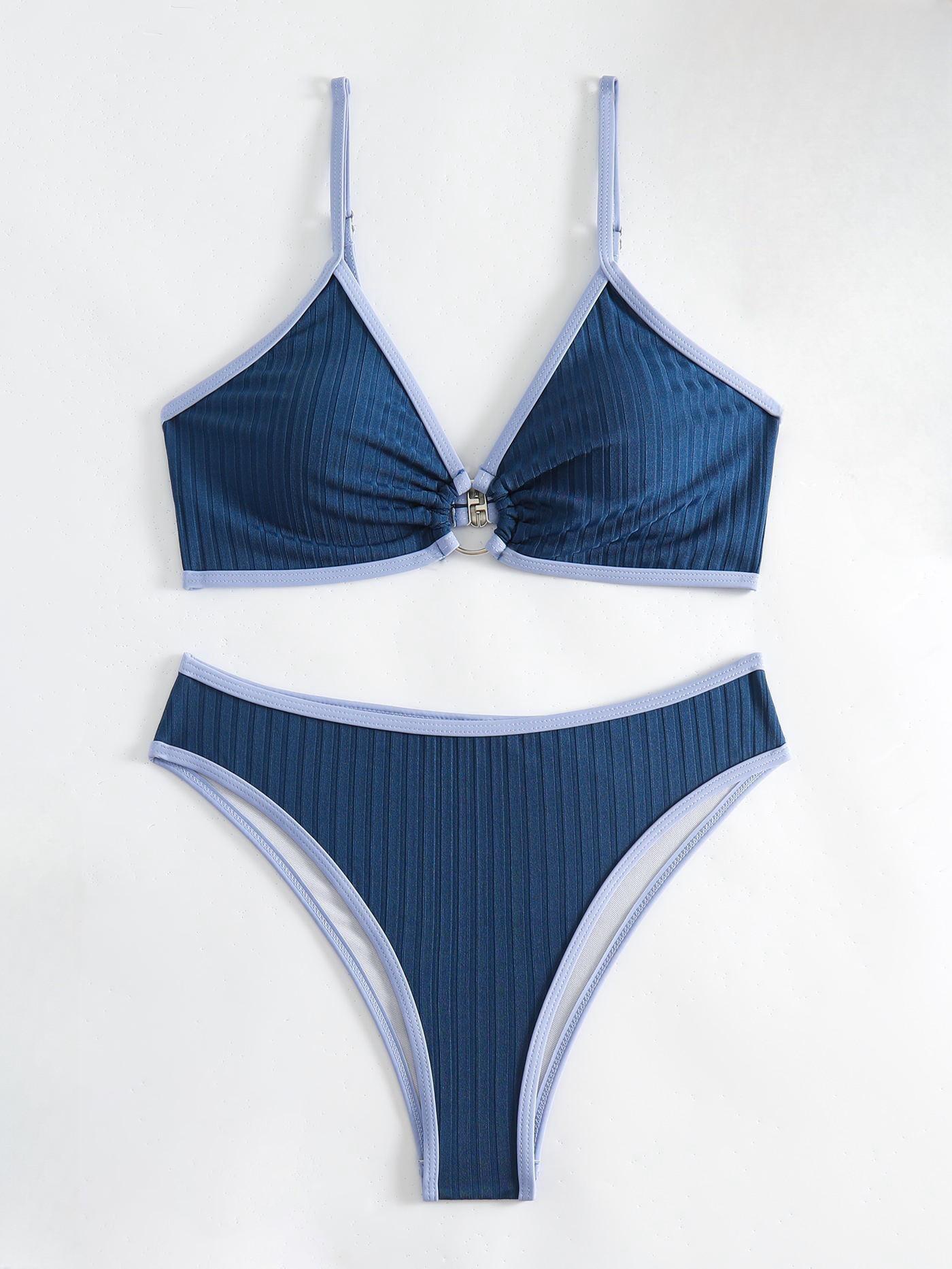 2024 Европейский и американский женский ребристый купальник-бикини из двух частей Medium темно-синий
2024 Европейский и американский женский ребристый купальник-бикини из двух частей Medium темно-синий